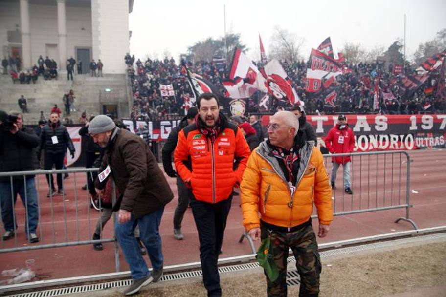  Matteo Salvini alla festa dei 50 anni della curva del Milan , LaPresse